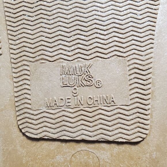 Muk Luks Lined Leather Moccasins  Brown Size 9 - Picture 9 of 10